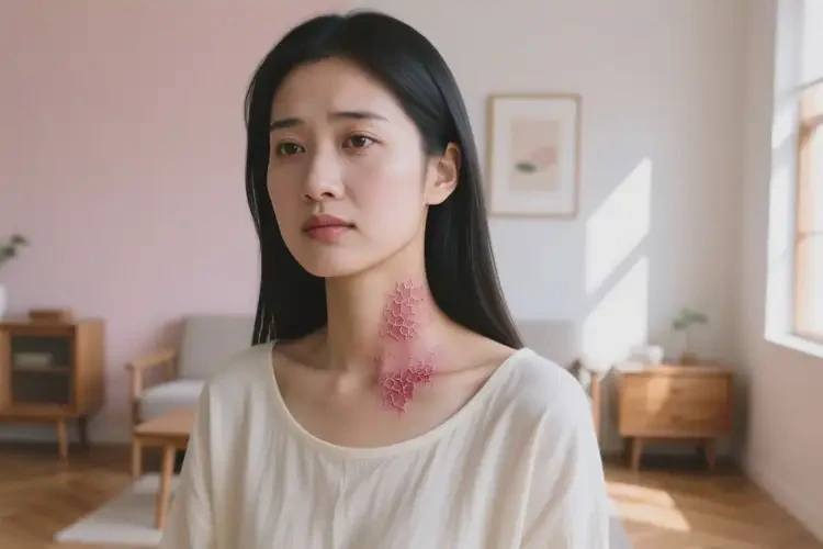 女性脖子容易长湿疹不管它会自己自愈吗(图1)