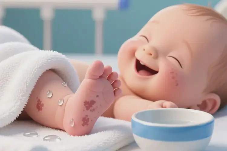 新生儿脚上有湿疹可以治好吗(图1)