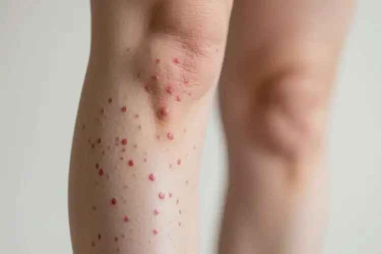 女人小腿上偶爾長(zhǎng)濕疹可以治好嗎(圖1)