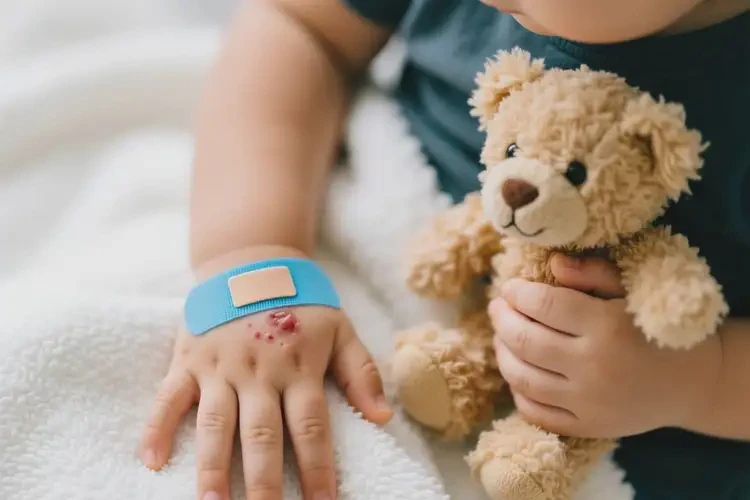 小兒手上出現(xiàn)濕疹可以治好嗎(圖1)