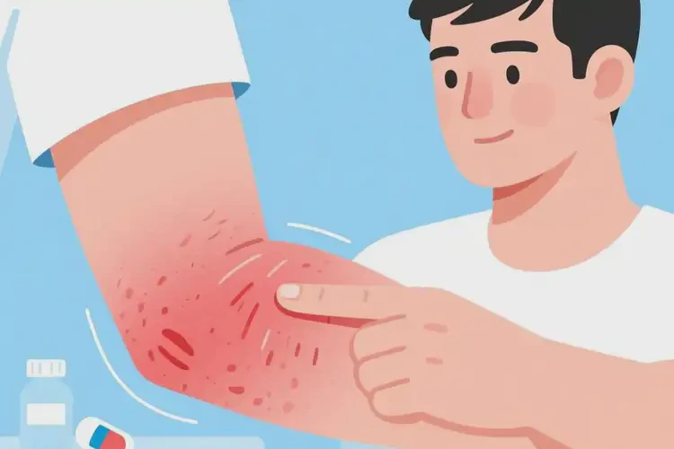 男人手臂上起濕疹可不可以根治(圖1)