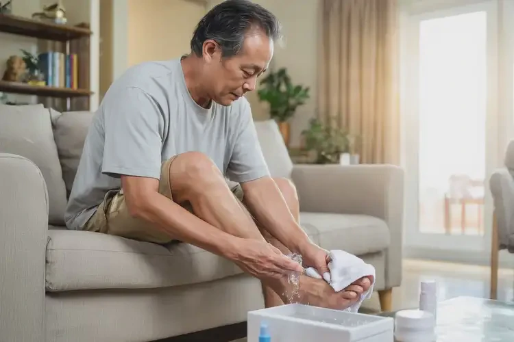 男人腳上出現(xiàn)濕疹可以治好嗎(圖1)