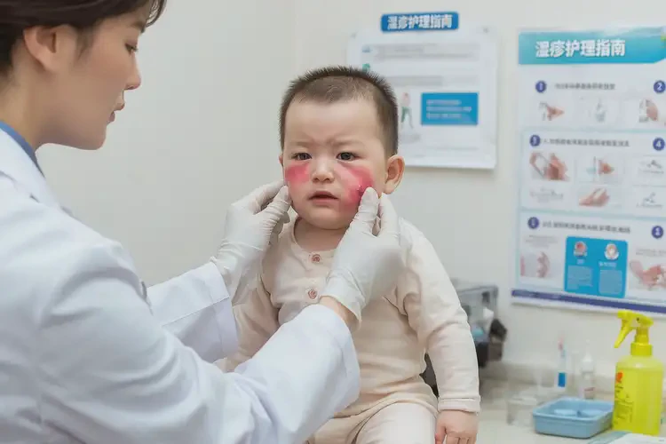 嬰兒面部有濕疹能治好嗎(圖2)
