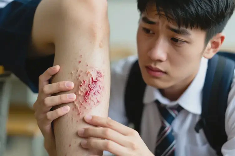 大學(xué)生小腿上經(jīng)常起濕疹可以治好嗎(圖1)