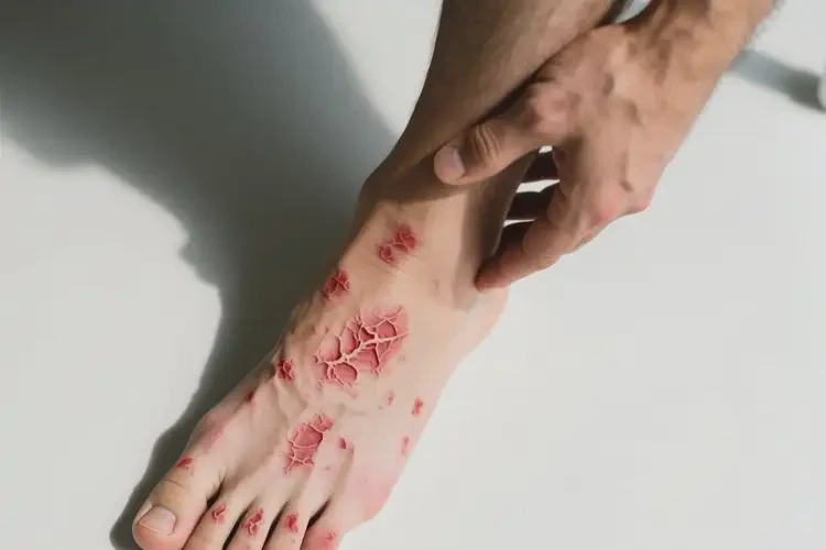 男人腳上偶爾長(zhǎng)濕疹可不可以根治(圖1)