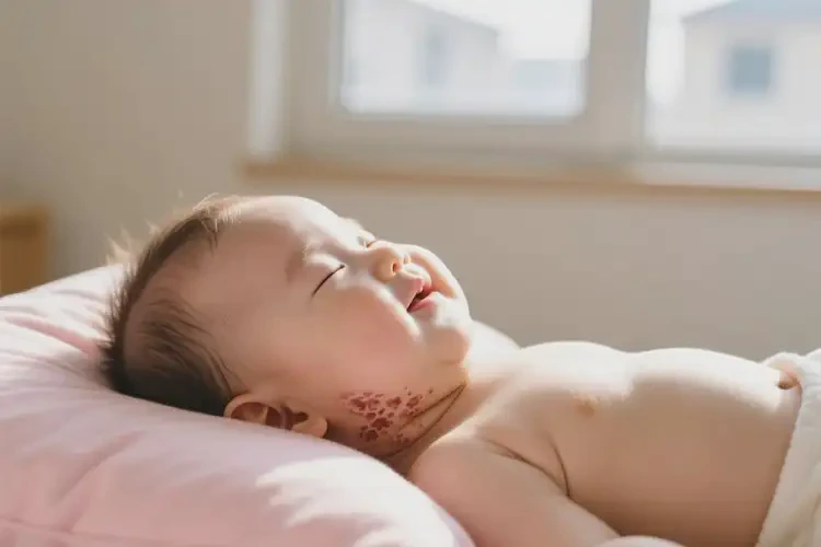 寶寶脖子上長濕疹能治好嗎(圖2)