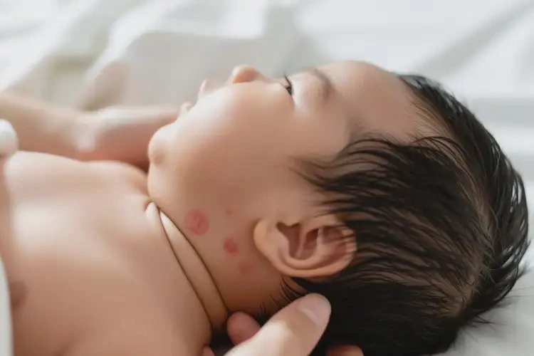 嬰兒脖子偶爾起濕疹能治好嗎(圖1)