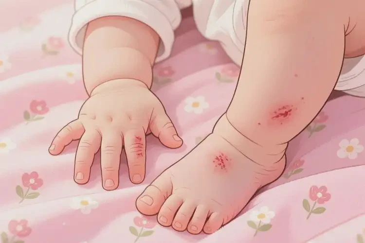 嬰兒四肢長濕疹能治好嗎(圖1)