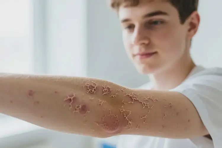 青年人手臂上偶尔起湿疹可以治好吗(图2)