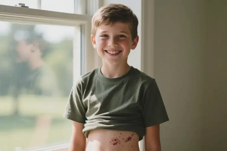 中学生肚子出湿疹可以治好吗(图1)