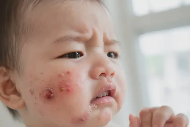 幼儿面部偶尔长湿疹可以治好吗(图4)