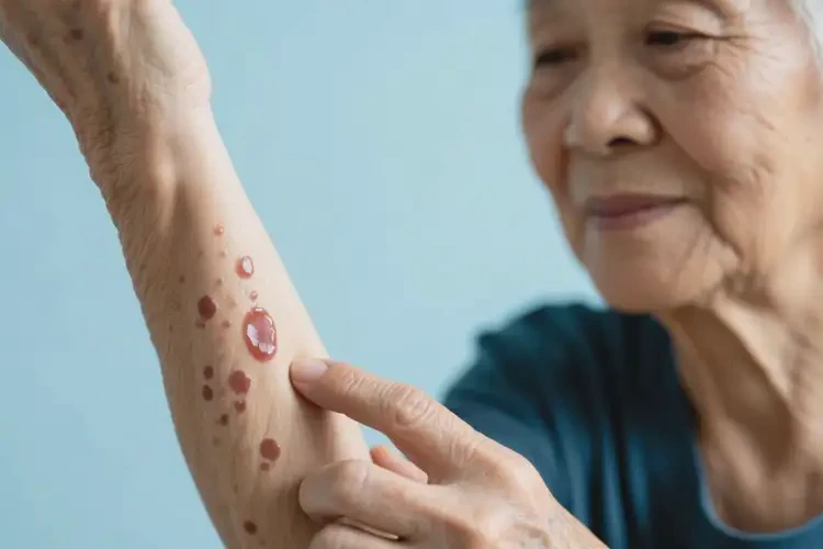 老年人手臂上容易起濕疹可以治好嗎(圖1)