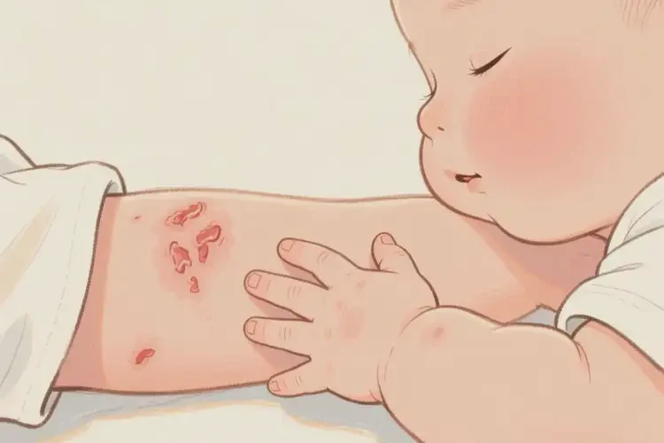 寶寶手臂偶爾長濕疹能治好嗎(圖3)