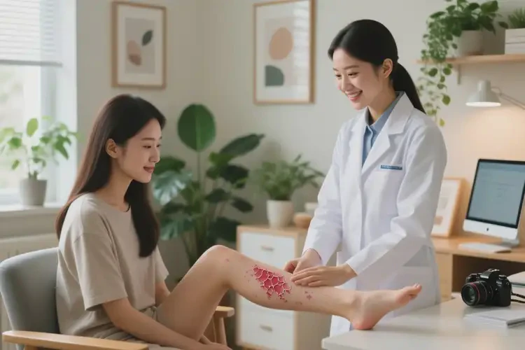 女生小腿有湿疹可以治好吗(图2)