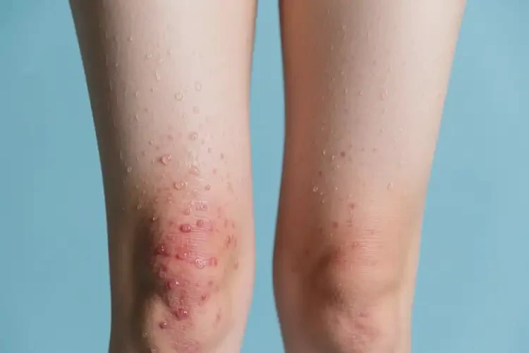 女人大腿上出現(xiàn)濕疹可不可以根治(圖1)