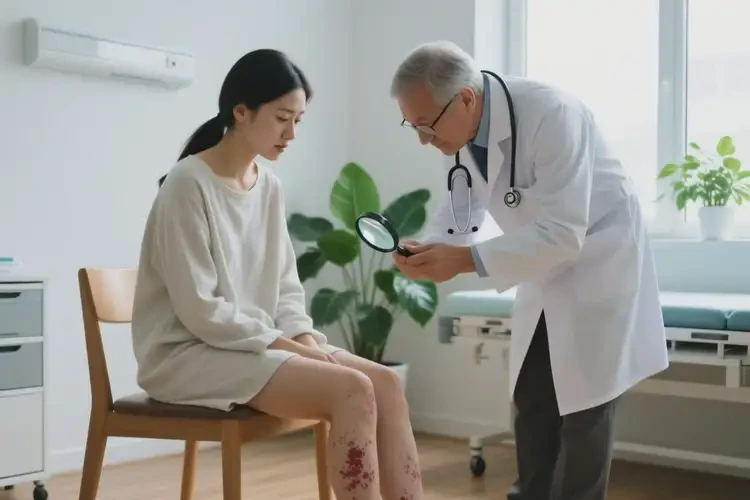 女生小腿有湿疹可以治好吗(图1)