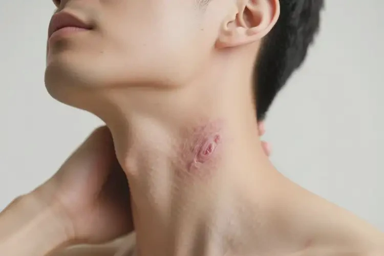 男性脖子上偶爾起濕疹可以治好嗎(圖1)