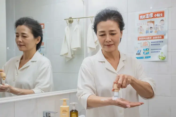 高龄老人脸上长湿疹不管它会自己好吗(图1)