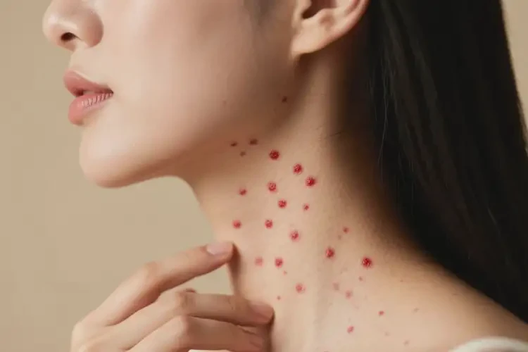 女人脖子上偶尔长湿疹可以治好吗(图2)