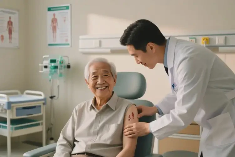 老年人手臂上偶尔起湿疹可以治好吗(图1)