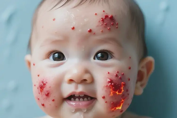 宝宝脸上容易长湿疹不管它会自己好吗(图1)