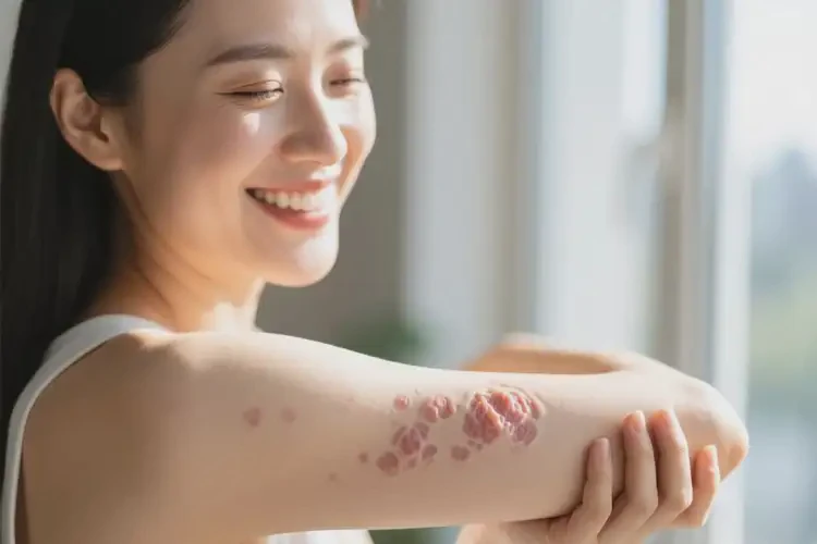 女人手臂长湿疹可以治好吗(图1)