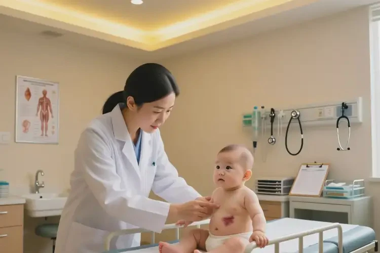 宝宝肚子上长湿疹能治好吗(图1)