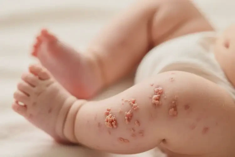 婴儿四肢偶尔长湿疹能治好吗(图1)