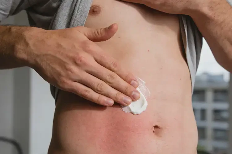 男人肚子上偶尔起湿疹可以治好吗(图1)