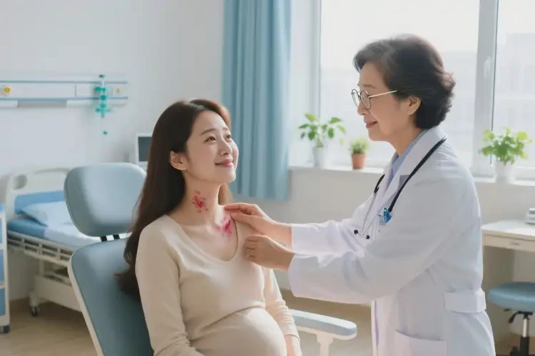 哺乳期妈妈脖子上偶尔起湿疹可以治好吗(图1)