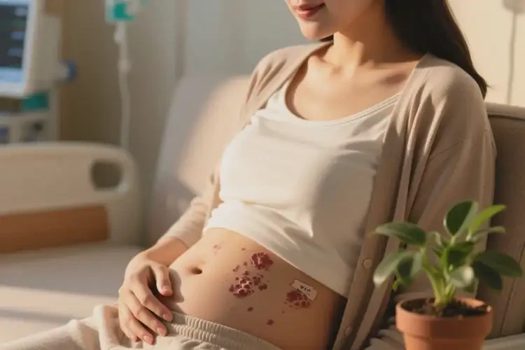 女人肚子偶尔起湿疹可以治好吗(图1)