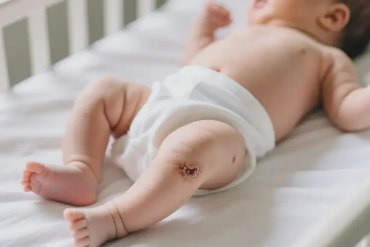 新生儿大腿上容易起湿疹能靠自己自愈吗(图1)