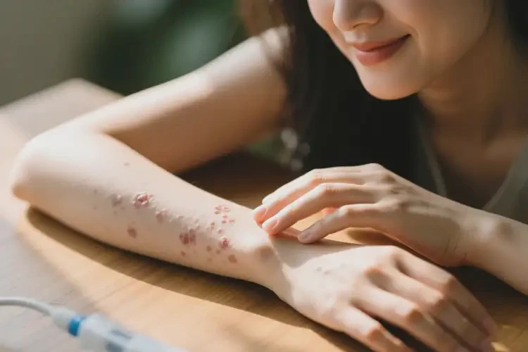 女人手臂上偶尔起湿疹可以治好吗(图3)