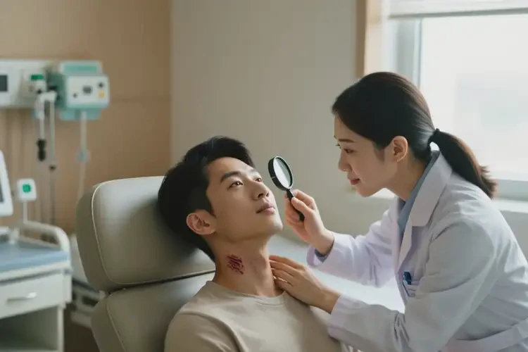 青年人脖子长湿疹可以治好吗(图2)