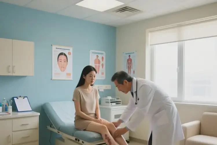 女性小腿长湿疹可以治好吗(图1)