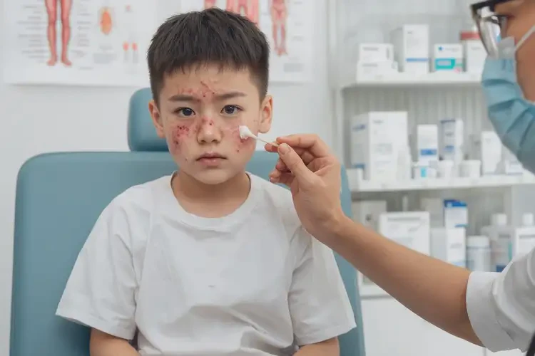 小孩面部出现湿疹不管它会自己好吗(图1)