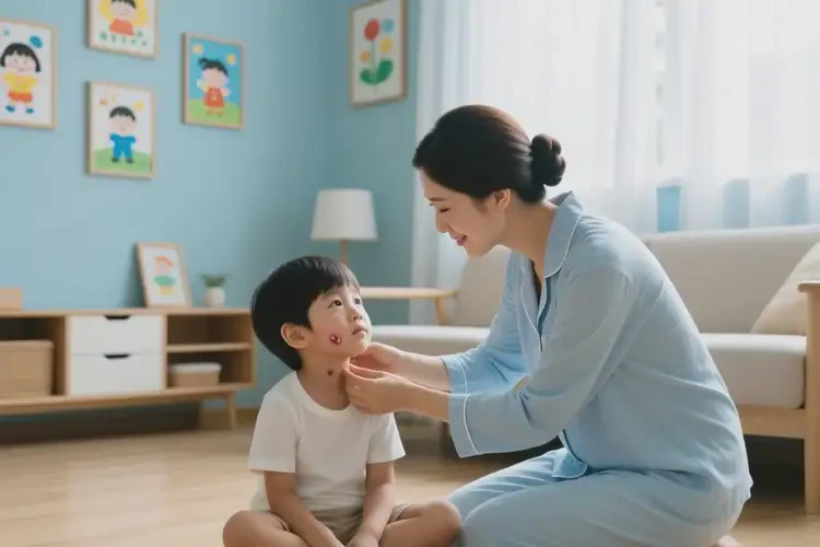 儿童脖子起湿疹可不可以彻底自愈(图1)