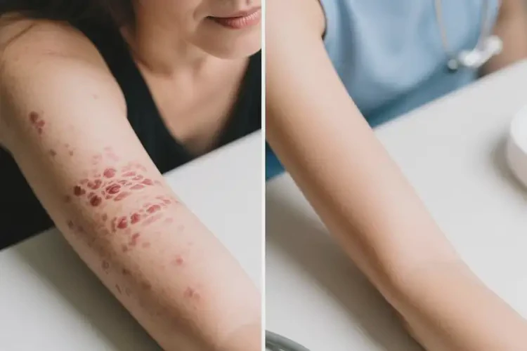 女人手臂长湿疹可以治好吗(图2)