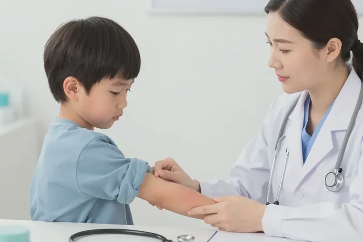 孩子四肢偶尔起湿疹可以治愈吗(图1)