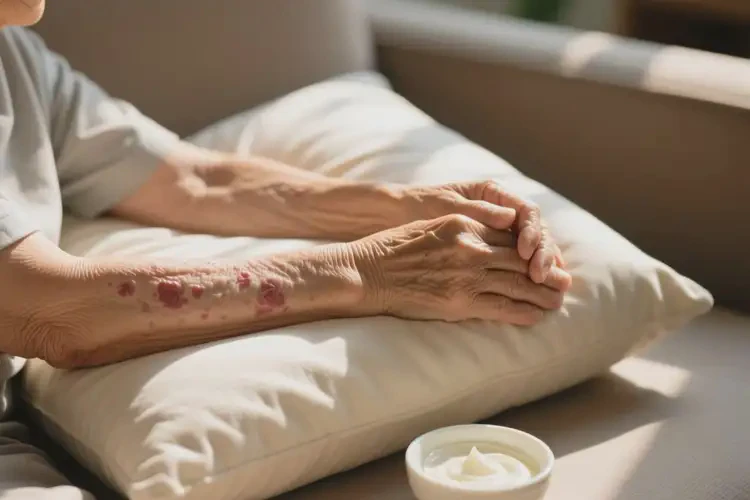 老年人手臂容易起湿疹能治好吗(图1)