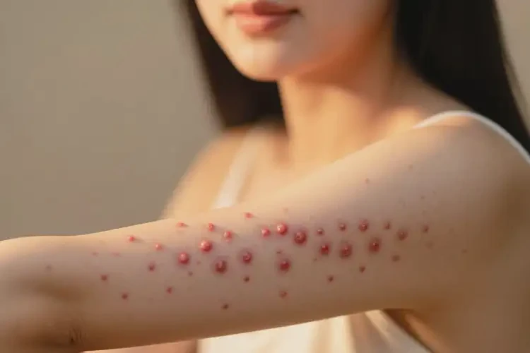 女性手臂上有湿疹能治好吗(图1)