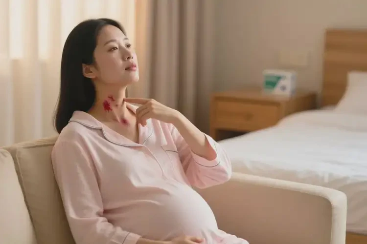 产妇脖子上偶尔长湿疹能治好吗(图4)