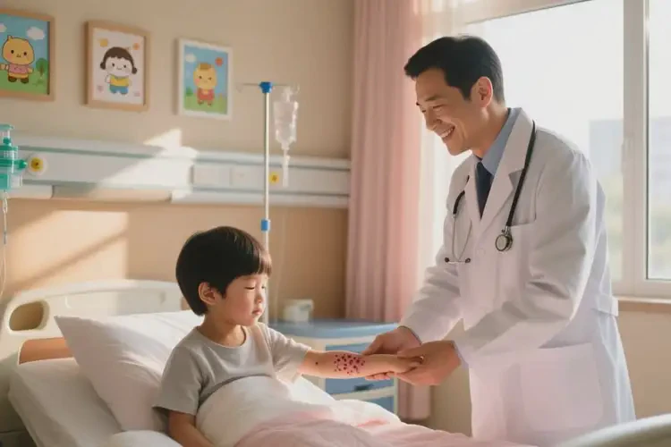 少儿手臂长湿疹能治好吗(图1)