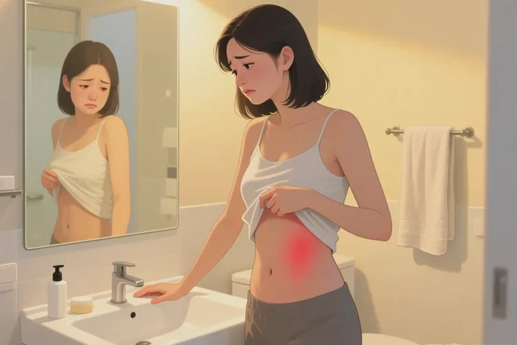 女人肚子上偶尔起湿疹能靠自己自愈吗(图1)