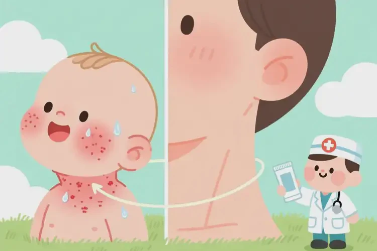 小儿脖子出现湿疹能治好吗(图3)