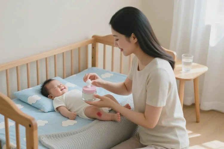 婴儿大腿上偶尔长湿疹可以治愈吗(图1)