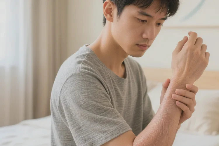 男生手臂上出现湿疹可以治愈吗(图2)