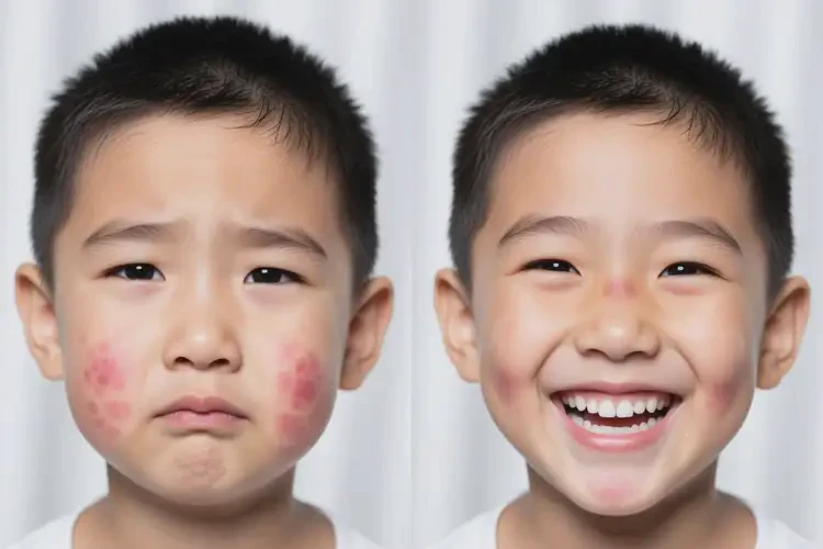 孩子面部长湿疹能治好吗(图1)