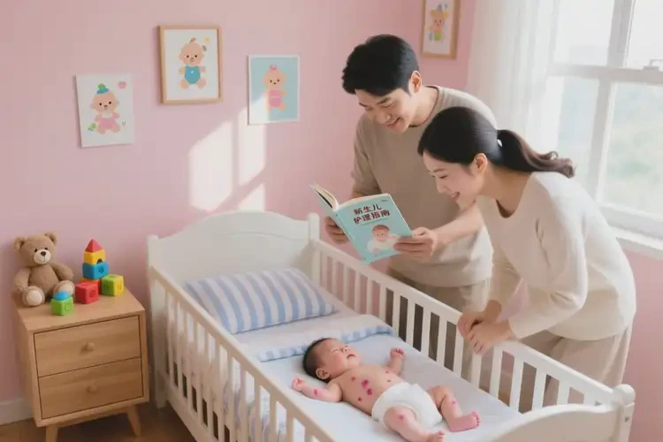 新生儿肚子上偶尔起湿疹不管它会自己好吗(图1)