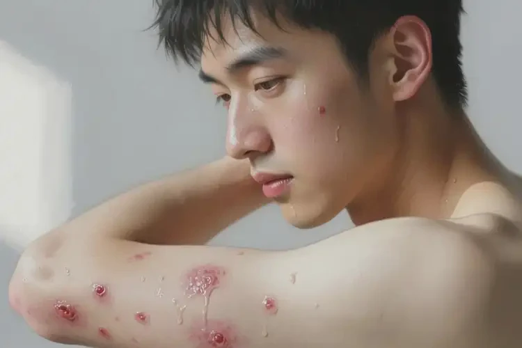 男性手臂上偶尔长湿疹能治好吗(图2)